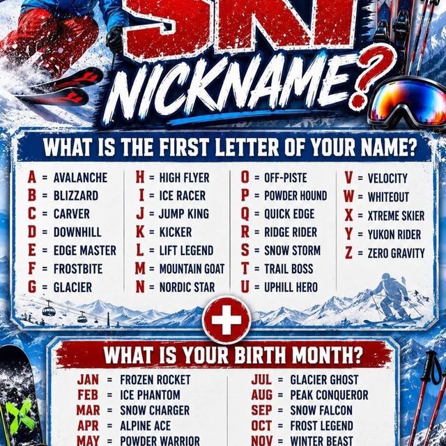 🎿 What’s your ski nickname? 🎿

Drop it in the comments! 👇

The best one wins a FREE ski lesson this December! ❄️🏔️

